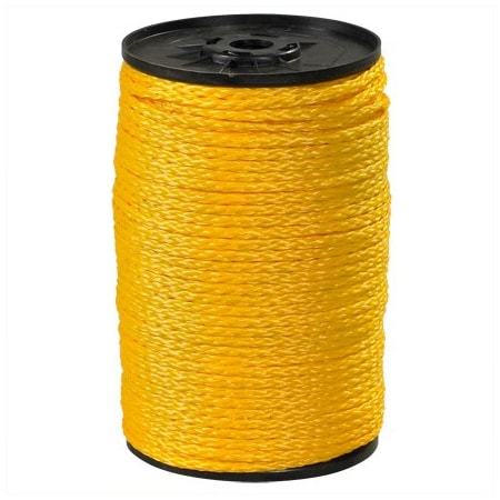Bsc Preferred 3/8'', 2,100 lb, Yellow Hollow Braided Polypropylene Rope BUY00022087